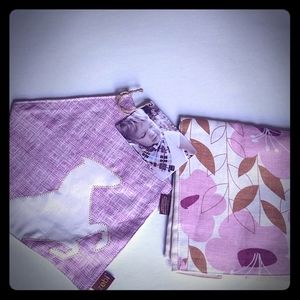 Burp cloth and bib set by Zebi , cotton and linen